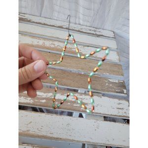 Beaded star vintage handmade ornament Xmas holiday tree